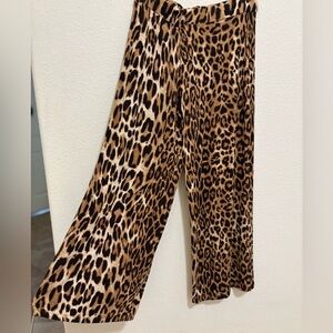 Lauren Ralph Lauren Leopard Print Wide Leg Pants